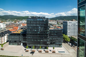 Die neue Zentrale der Volksbank in Freiburg als Tor zur Altstadt 